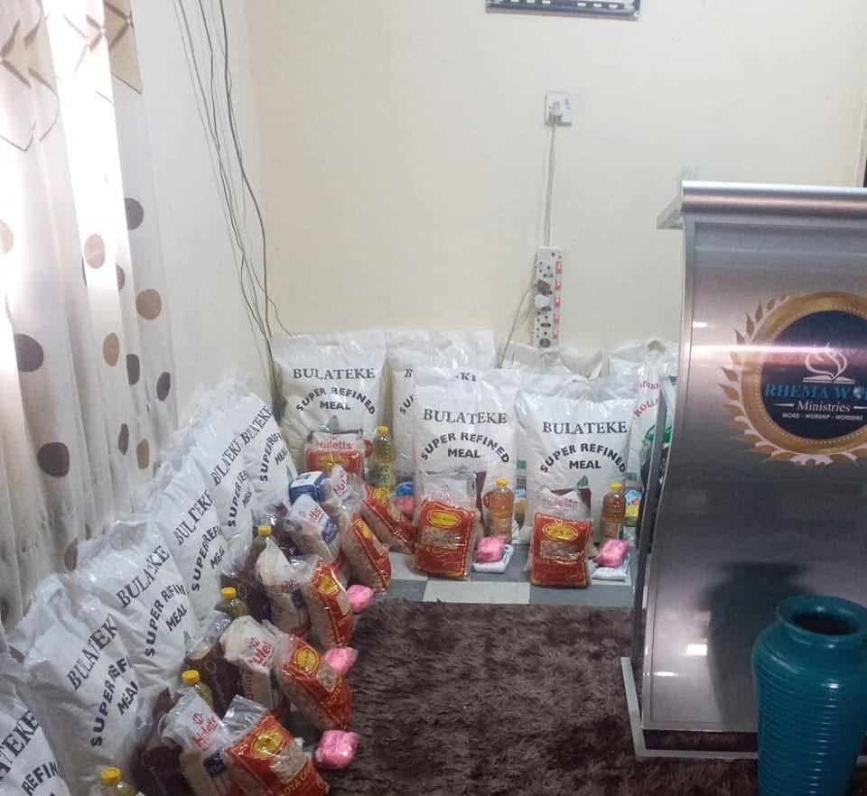 Bags of refined mealie meal